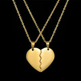 Personalized Double Heart Necklace Engrave Name Love Date