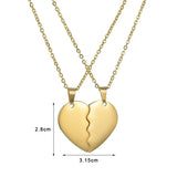 Personalized Double Heart Necklace Engrave Name Love Date
