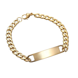 Stainless Steel Engrave Name Father Son Bracelet