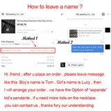 Stainless Steel Engrave Name Necklace Personalized Boy Girl Kid Pendant