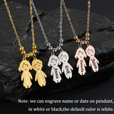 Stainless Steel Engrave Name Necklace Personalized Boy Girl Kid Pendant