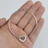 Personalized Stainless Steel Letter Bangle Heart Bracelet
