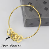 Personalized Stainless Steel Letter Bangle Heart Bracelet