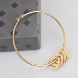 Personalized Stainless Steel Letter Bangle Heart Bracelet
