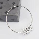 Personalized Stainless Steel Letter Bangle Heart Bracelet