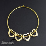 Personalized Stainless Steel Letter Bangle Heart Bracelet