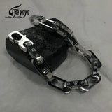 Stainless Steel Engraving Link Chain Bracelet Men Women Friendship Gift