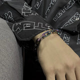 Stainless Steel Engraving Link Chain Bracelet Men Women Friendship Gift