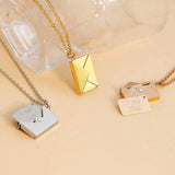 Stainless Steel Envelope Locket Necklace for Couples