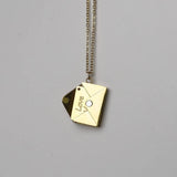 Stainless Steel Envelope Locket Necklace for Couples