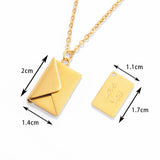 Stainless Steel Envelope Locket Necklace for Couples