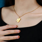Stainless Steel Envelope Necklace Secret Message Name Necklace