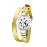 Stainless Steel Aromatherapy Leather Bracelet Bangle for Women