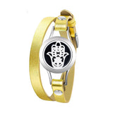 Stainless Steel Aromatherapy Leather Bracelet Bangle for Women