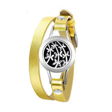 Stainless Steel Aromatherapy Leather Bracelet Bangle for Women