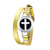 Stainless Steel Aromatherapy Leather Bracelet Bangle for Women