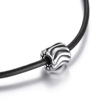 Stainless Steel European Beads Ripple Cylinder 4mm Hole Charms