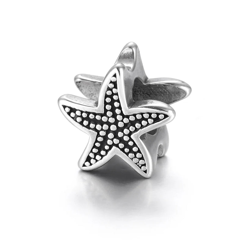 Stainless Steel Starfish European Beads for Bracelet DIY Accessory