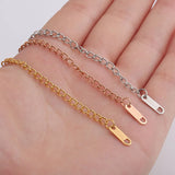 Stainless Steel Extender Chain With Rectangle Charm DIY Extension Chain