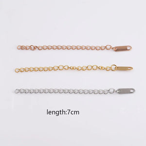 Stainless Steel Extender Chain With Rectangle Charm DIY Extension Chain