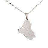 Stainless Steel Allah Name Iraq Map Pendant Necklaces