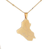 Stainless Steel Allah Name Iraq Map Pendant Necklaces