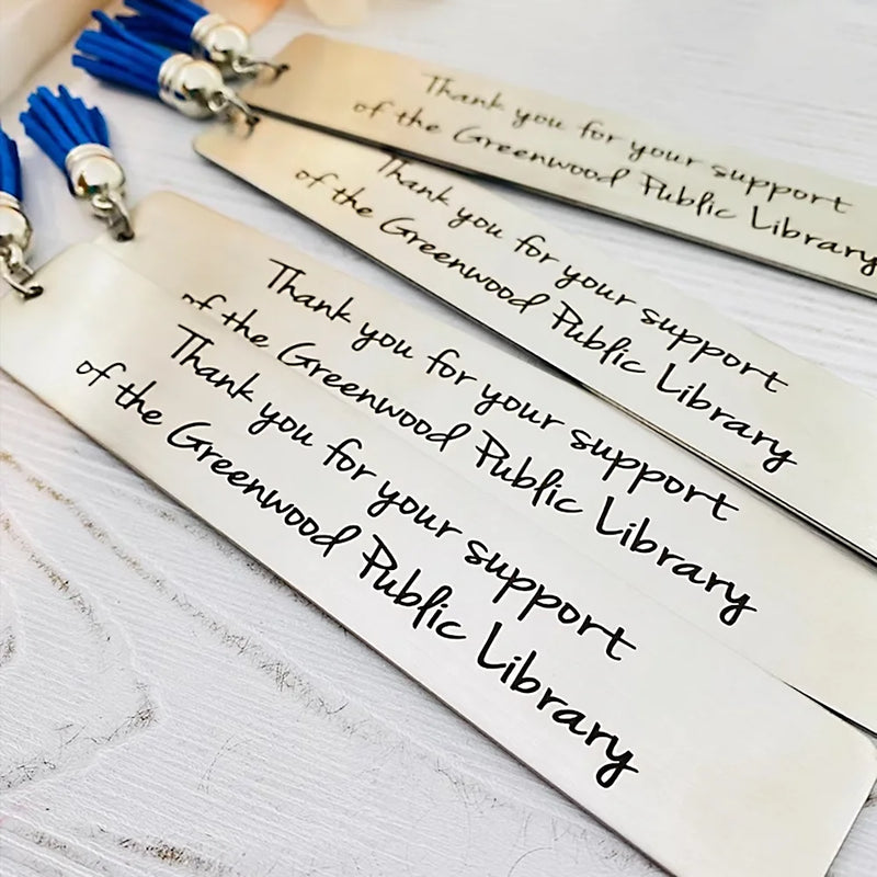 Personalized Stainless Steel Tassel Bookmark Square Motivational Gift