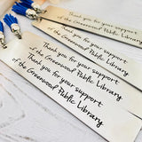 Personalized Stainless Steel Tassel Bookmark Square Motivational Gift