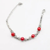 Stainless Steel Bracelets with Button Pearls Mix Colors