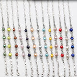 Stainless Steel Bracelets with Button Pearls Mix Colors