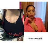 Gold-Plated Zirconia Pendant Necklace Lady Chain Dinner Accessory
