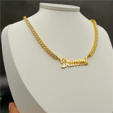 Gold-Plated Zirconia Pendant Necklace Lady Chain Dinner Accessory