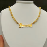 Gold-Plated Zirconia Pendant Necklace Lady Chain Dinner Accessory