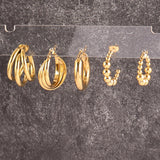 Stainless Steel Distortion Interweave Earring Geometric Round Hoop Earrings