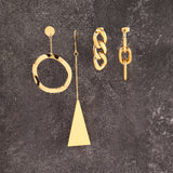 Stainless Steel Distortion Interweave Earring Geometric Round Hoop Earrings