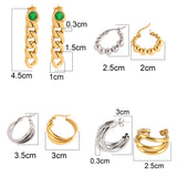 Stainless Steel Distortion Interweave Earring Geometric Round Hoop Earrings