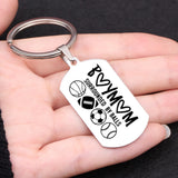 BOY MOM SURROUNDED BY BALLS Engraved Keychain Mother's Gift