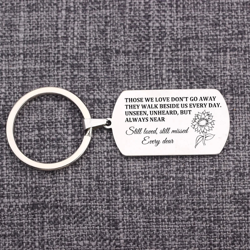 Memorial Stainless Steel Dog Tag Keyring - In Memory Of Loved Ones
