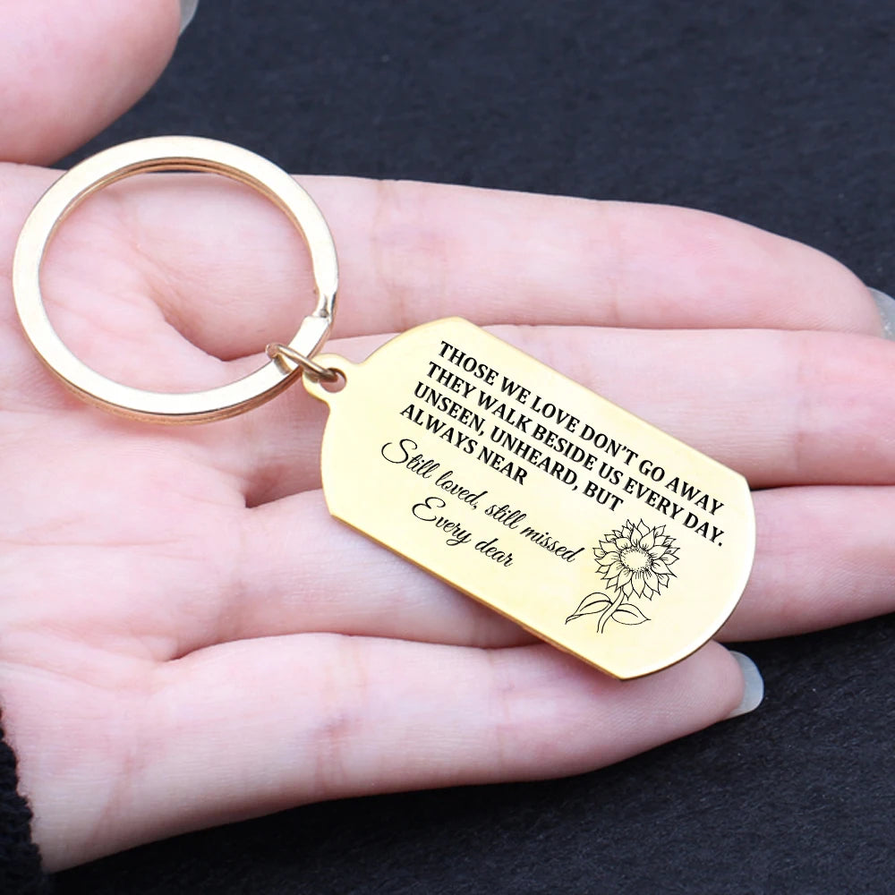 Memorial Stainless Steel Dog Tag Keyring - In Memory Of Loved Ones