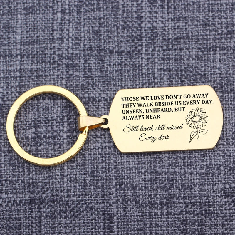 Memorial Stainless Steel Dog Tag Keyring - In Memory Of Loved Ones