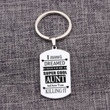 Aunt Keychain - Never Dreamed I Would Be An Aunt - Stainless Steel Jewelry
