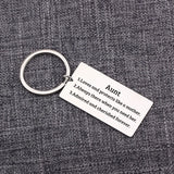 Aunt Gift: Stainless Steel Keychain for Protection & Love