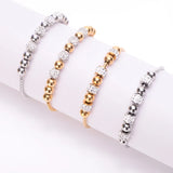 Adjustable Zircon Beaded Bracelet for Women - Hypoallergenic