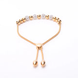 Adjustable Zircon Beaded Bracelet for Women - Hypoallergenic