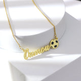 Stainless Steel Football Pendant Name Necklace DIY