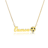 Stainless Steel Football Pendant Name Necklace DIY