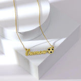 Stainless Steel Football Pendant Name Necklace DIY