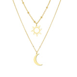 Multi-layer Sun Moon Pendant Necklace for Women