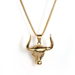 Men's Horn Pendant Stainless Steel Necklace