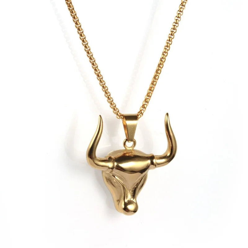Men's Horn Pendant Stainless Steel Necklace